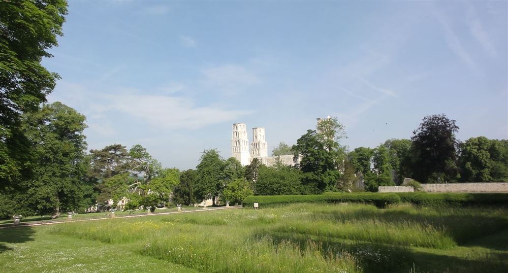 The Abbey seen from the large terraces