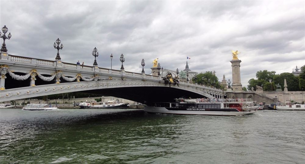 Blick auf die Brücke Alexandre III